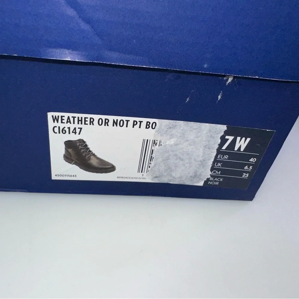 Rockport Men's Weather Or Not Waterproof Black Hiking Boots Shoes Size 7W